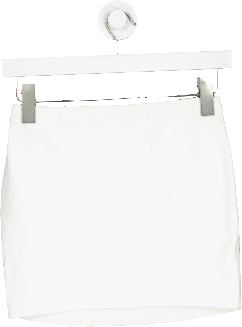 House of CB Mariella White Knit Mini Skirt UK S