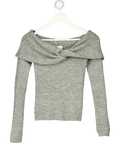 H&M Grey Supersoft Off The Shoulder Jumper UK XXS