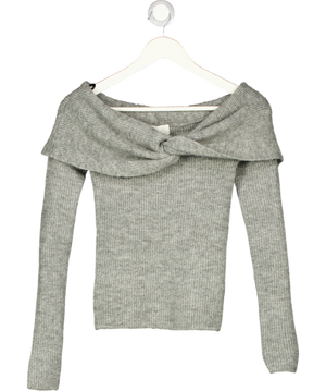 H&M Grey Supersoft Off The Shoulder Jumper UK XXS