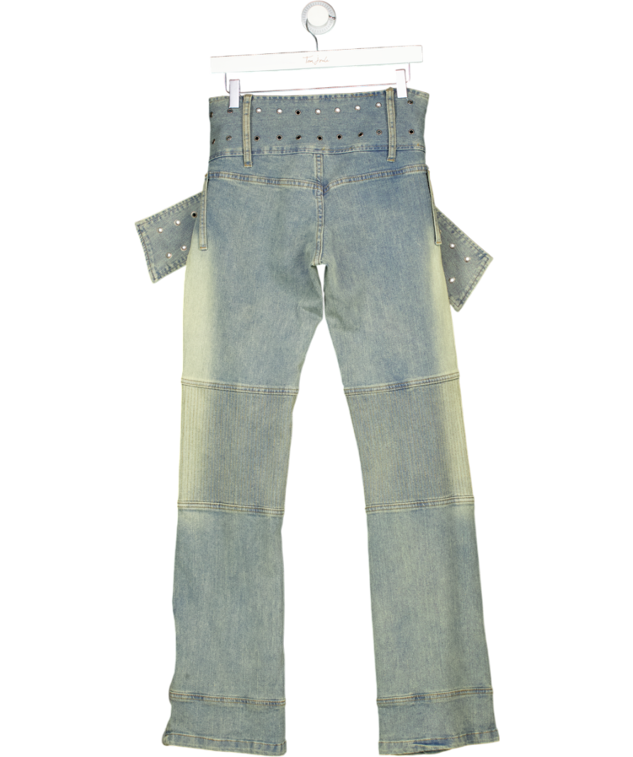 Jaded London Blue Belted Slim Leg Jeans W26