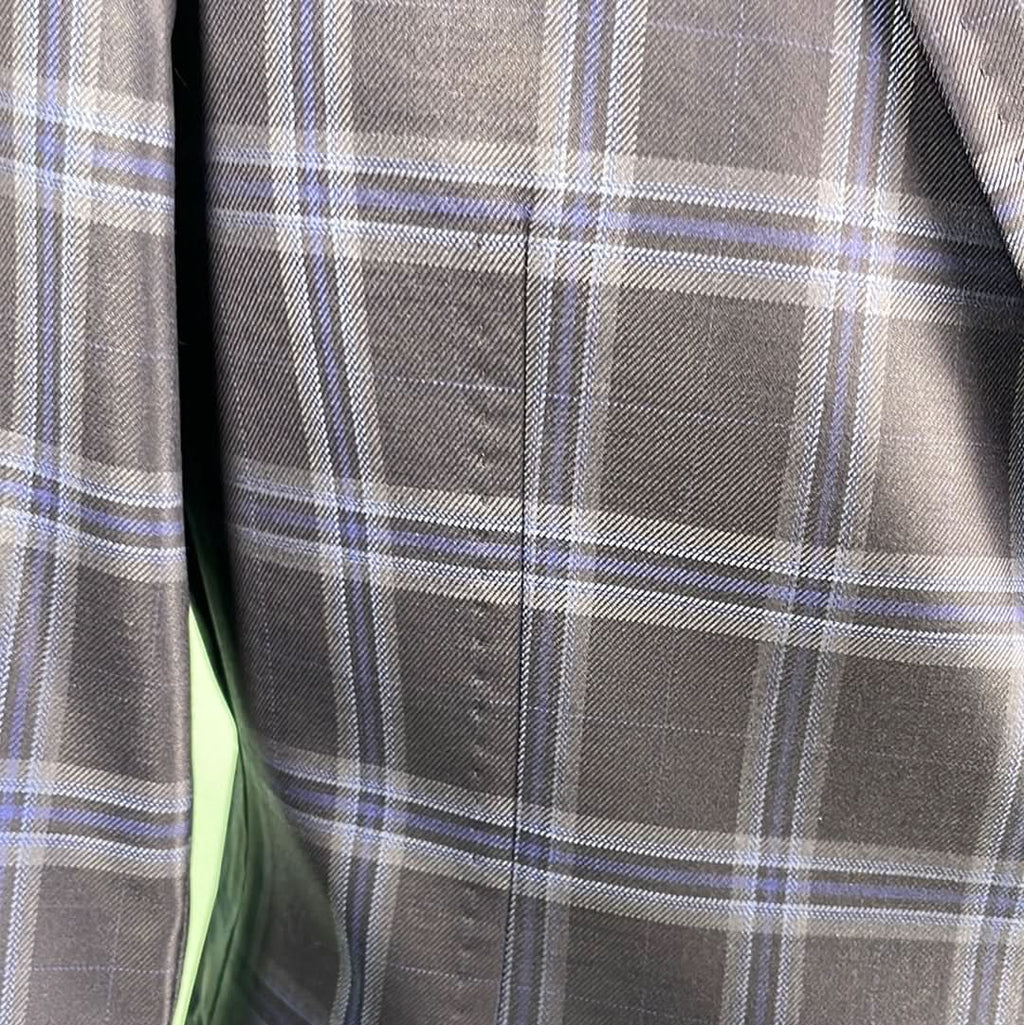 William Hunt Two Piece Wool Suit In Blue Tartan W38