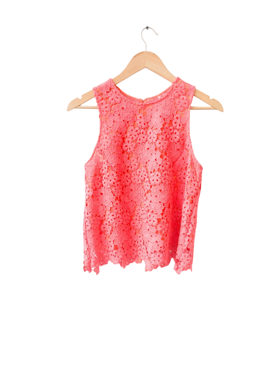 Whistles Neon Coral Pink Floral Tank Top UK 10