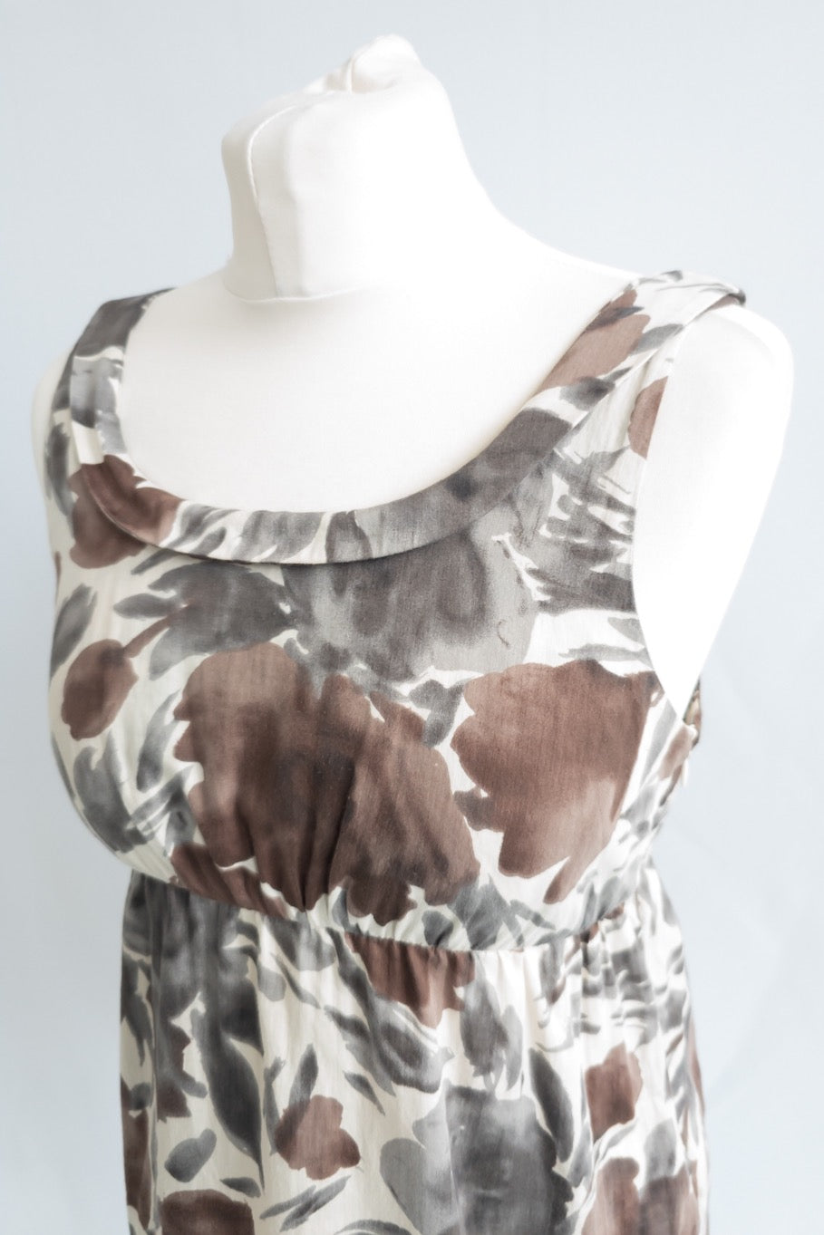 cos ivory / beige Tulip floral Babydoll Top UK 8