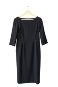 goat Black Marcelle Wool-crepe Dress UK 12