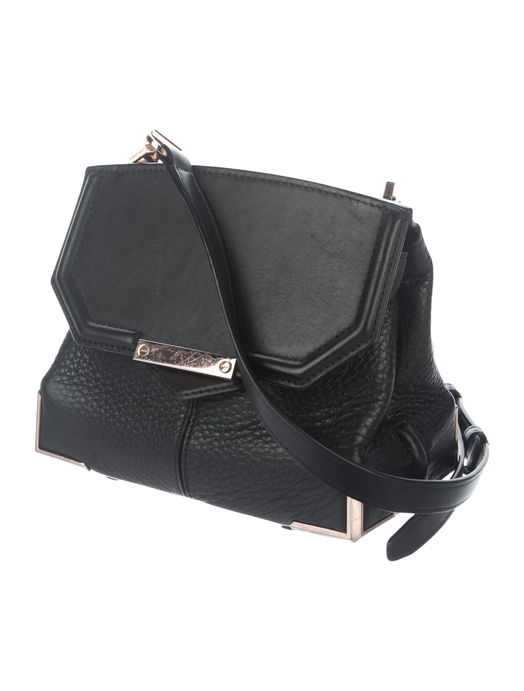 Alexander Wang Marion Prisma Pebble Leather Crossbody Bag in Black