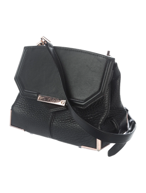 Alexander Wang Marion Prisma Pebble Leather Crossbody Bag in Black