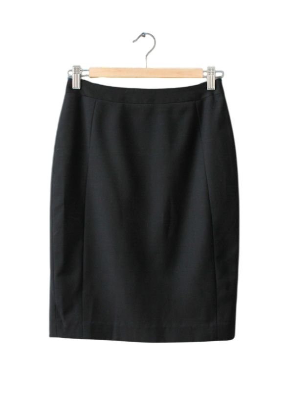 REISS Black Wool Blend Huxley Tailored Pencil Skirt UK 6