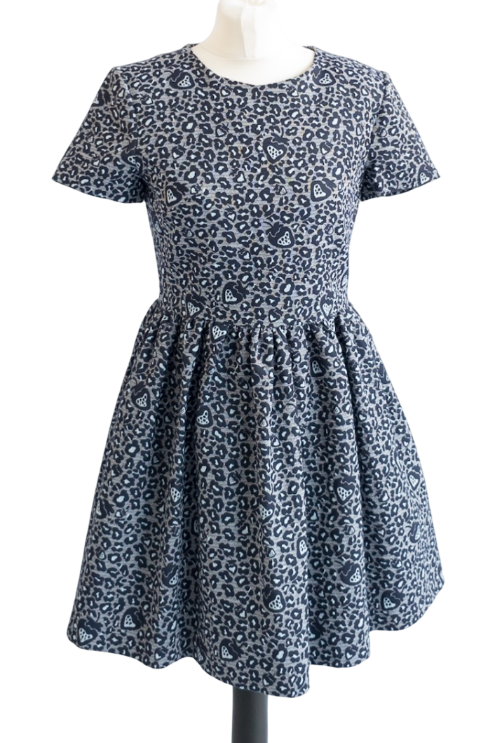 Matthew Williamson Navy Blue print skater Dress UK 8