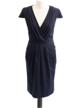 REISS Blue Pleated Wrap Style Bodycon Dress UK 10