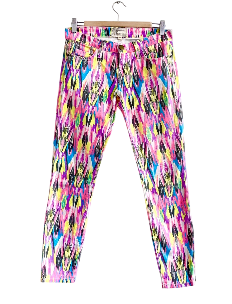 Current/Elliott Multicoloured Bd5e - Printed Low-rise Jeans W26