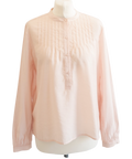Whistles Pink Pintuck Detailed Shirt UK S