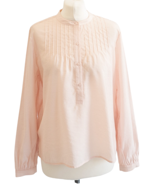 Whistles Pink Pintuck Detailed Shirt UK S