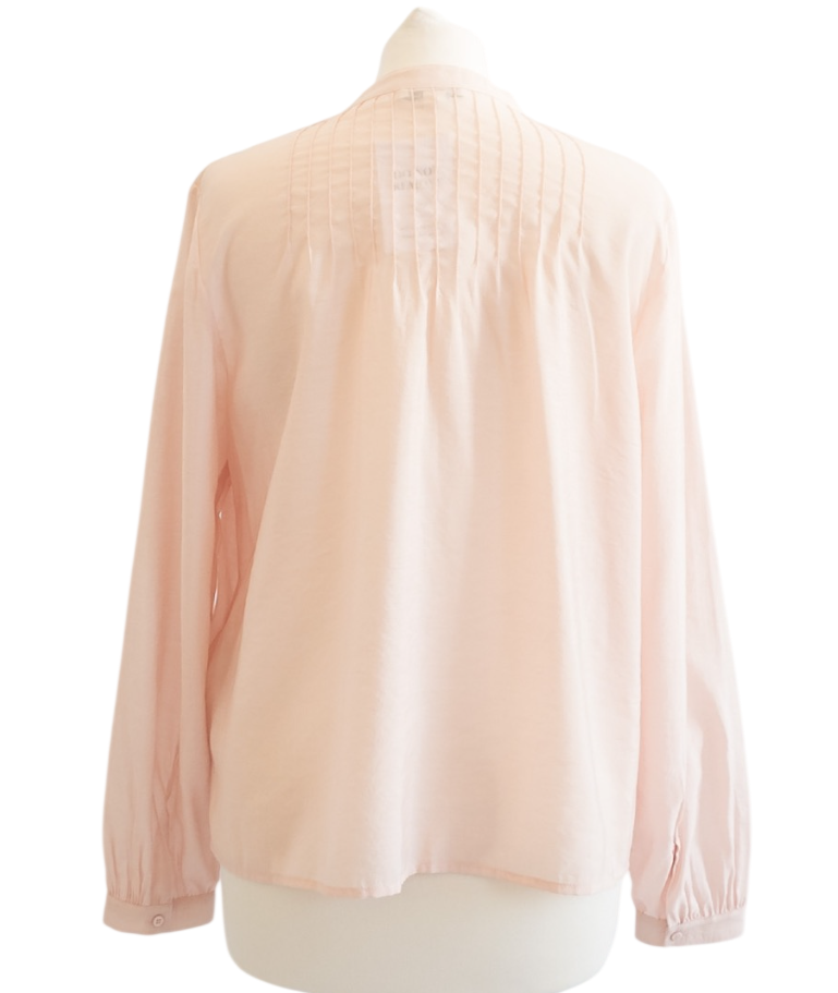 Whistles Pink Pintuck Detailed Shirt UK S