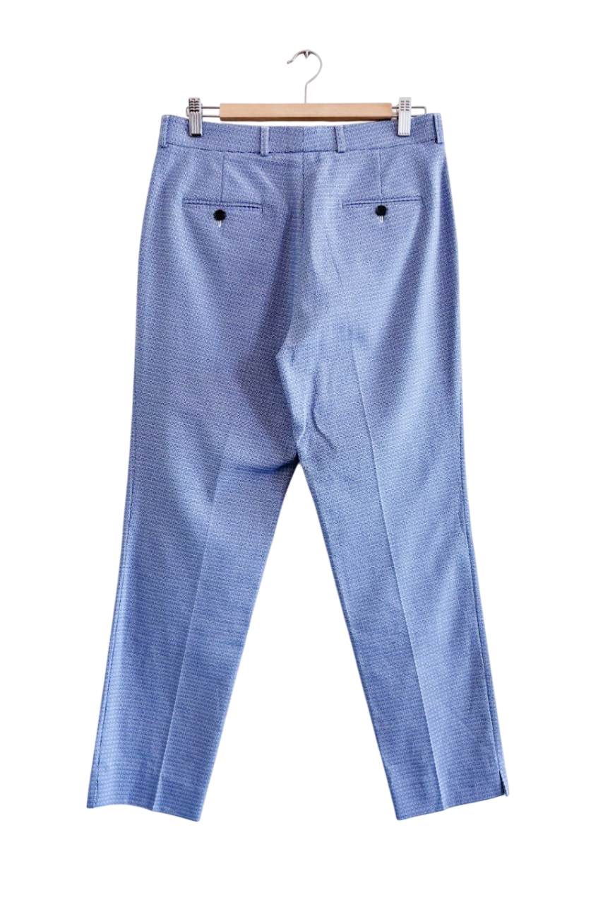 Etro Blue Geometric Cigarette Trousers IT44 UK 12