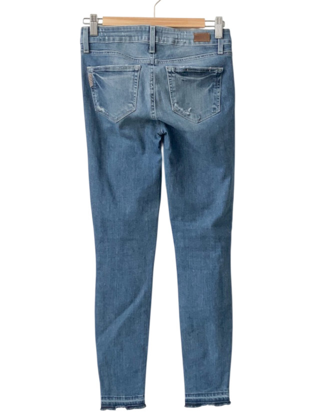 PAIGE Mid Blue Distressed Verdugo Skinny Jeans W26