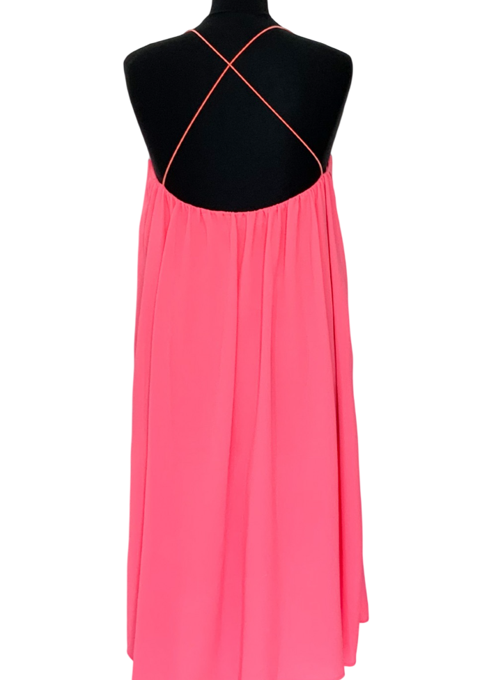 Claudie Pierlot Fluro Pink Strappy Dress UK 10
