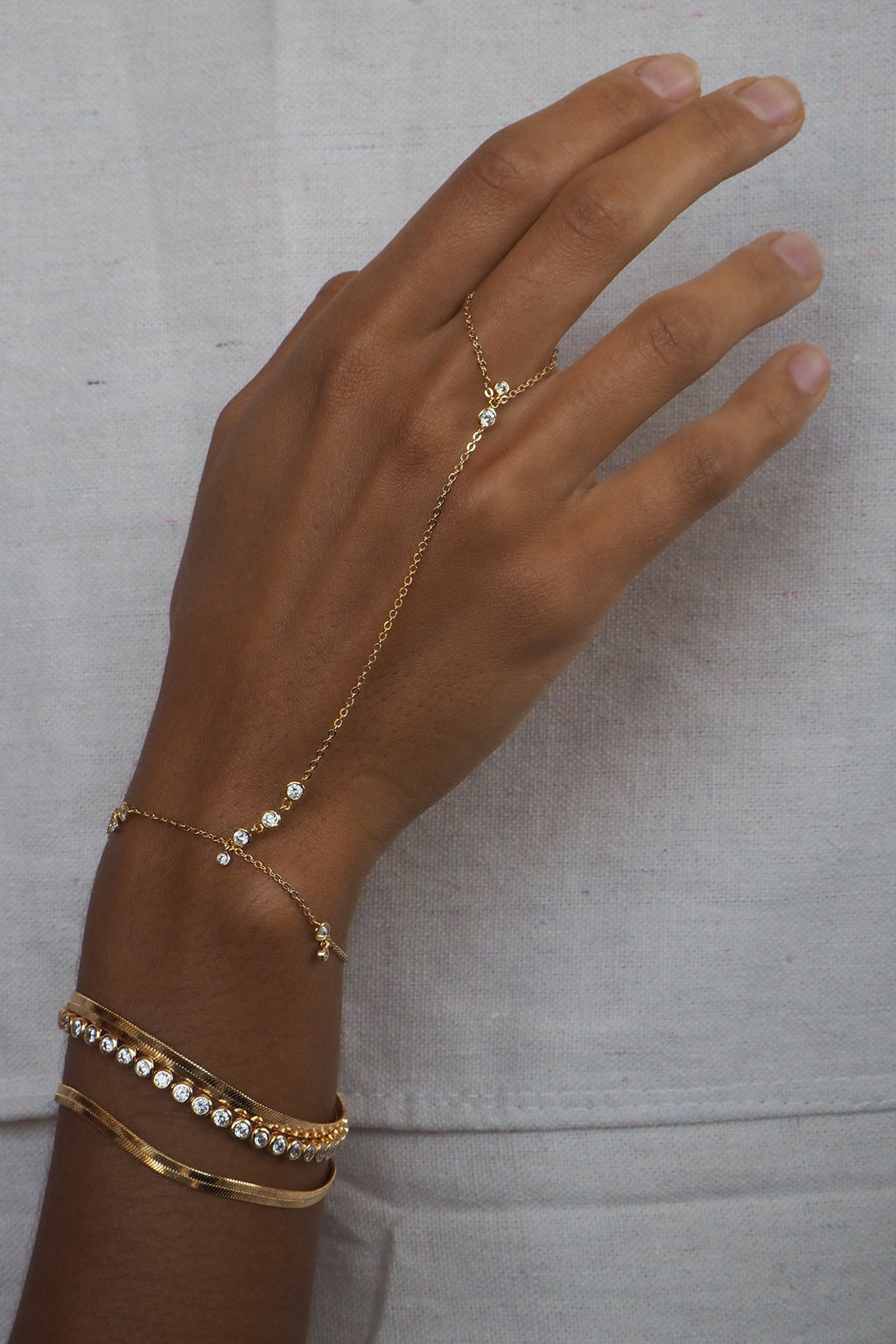 Lili Claspe Gold & CZ Anais Hand Chain