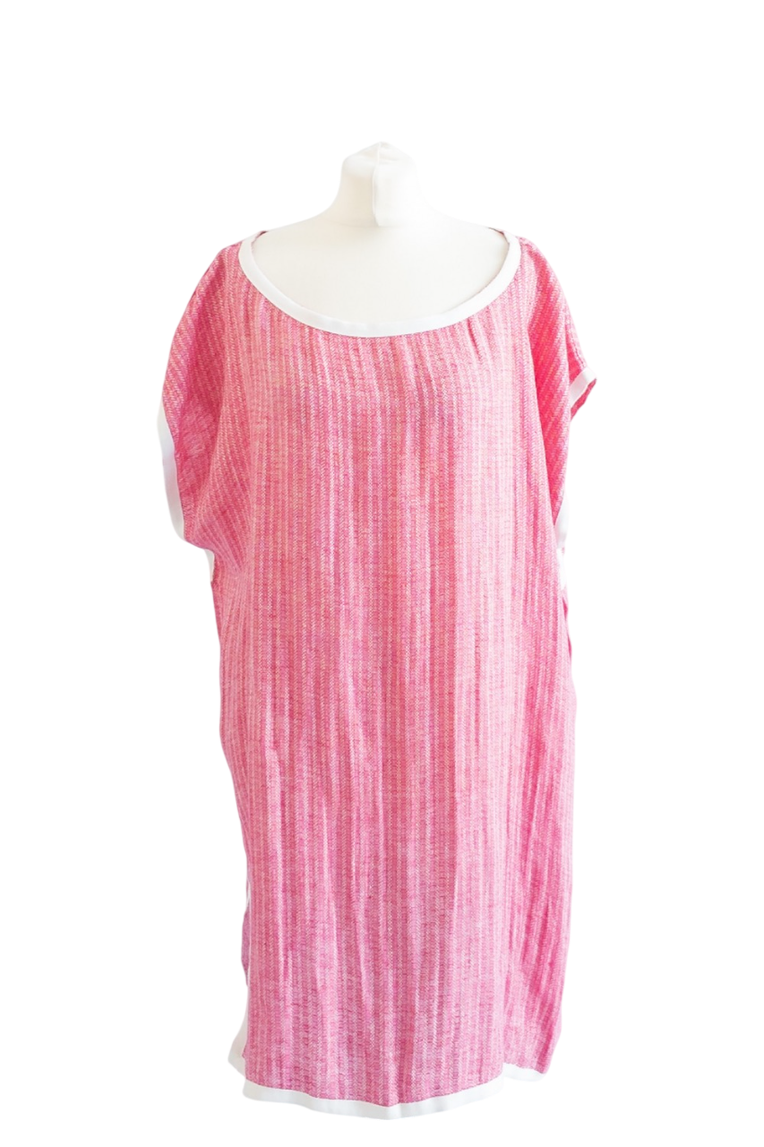Rae Feather Pink Linen Loose Fit Cover up  Dress UK M