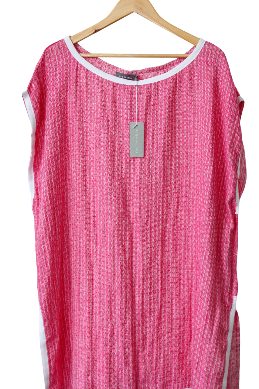 Rae Feather Pink Linen Loose Fit Cover up  Dress UK M