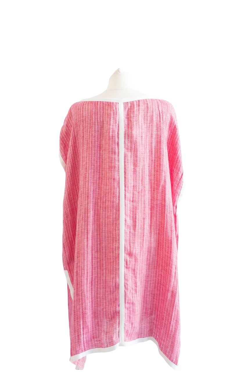 Rae Feather Pink Linen Loose Fit Cover up  Dress UK M