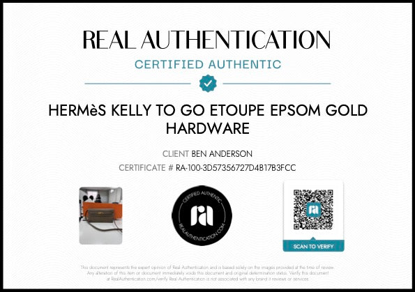 Hermès Kelly To Go Etoupe Epsom Gold Hardware BOX FRESH