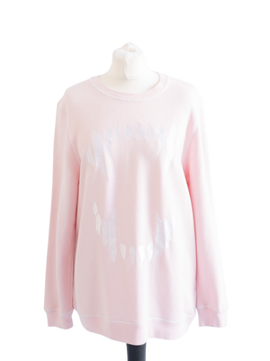 Zoe Karssen Pink Embroiered Teeth Sweatshirt UK S