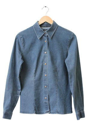 Armani Jeans Blue D607 Fitted Denim Shirt UK 12/14