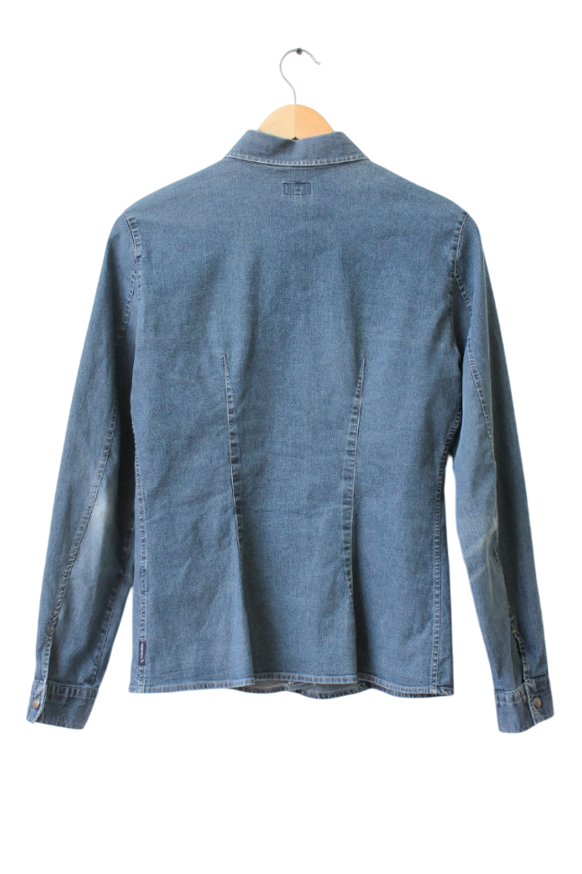 Armani Jeans Blue D607 Fitted Denim Shirt UK 12/14