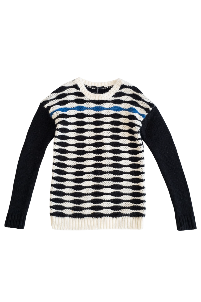 Tibi Black Chunky Patterned Knitted Jumper UK XS