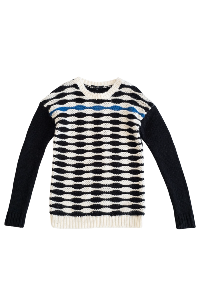 Tibi Black Chunky Patterned Knitted Jumper UK XS