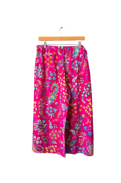 Etro Pink 100% Silk Floral Drawstring Culottes UK 14