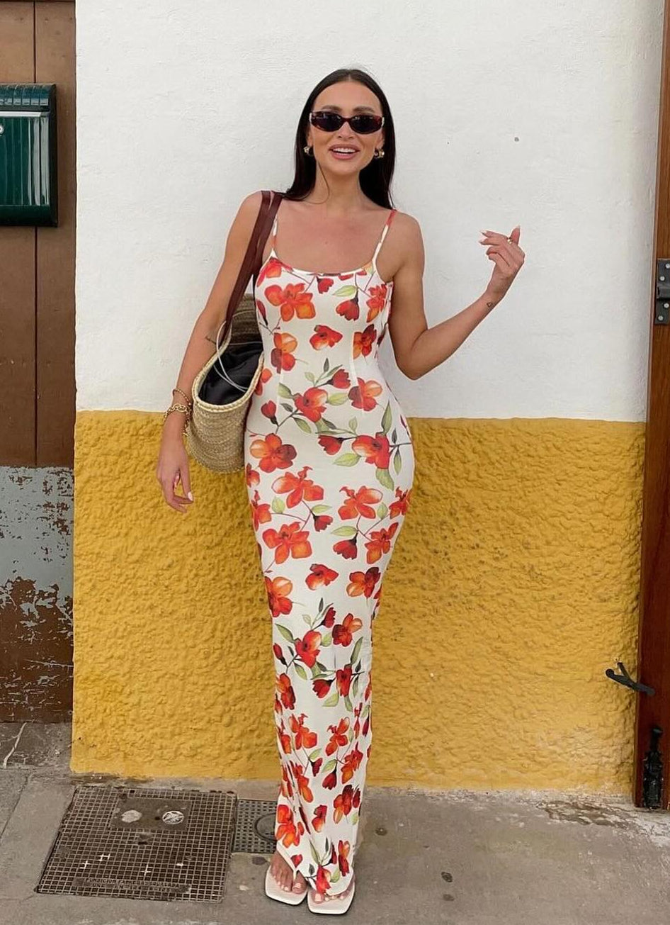 SLA the label Cream Capri Maxi Dress UK XS