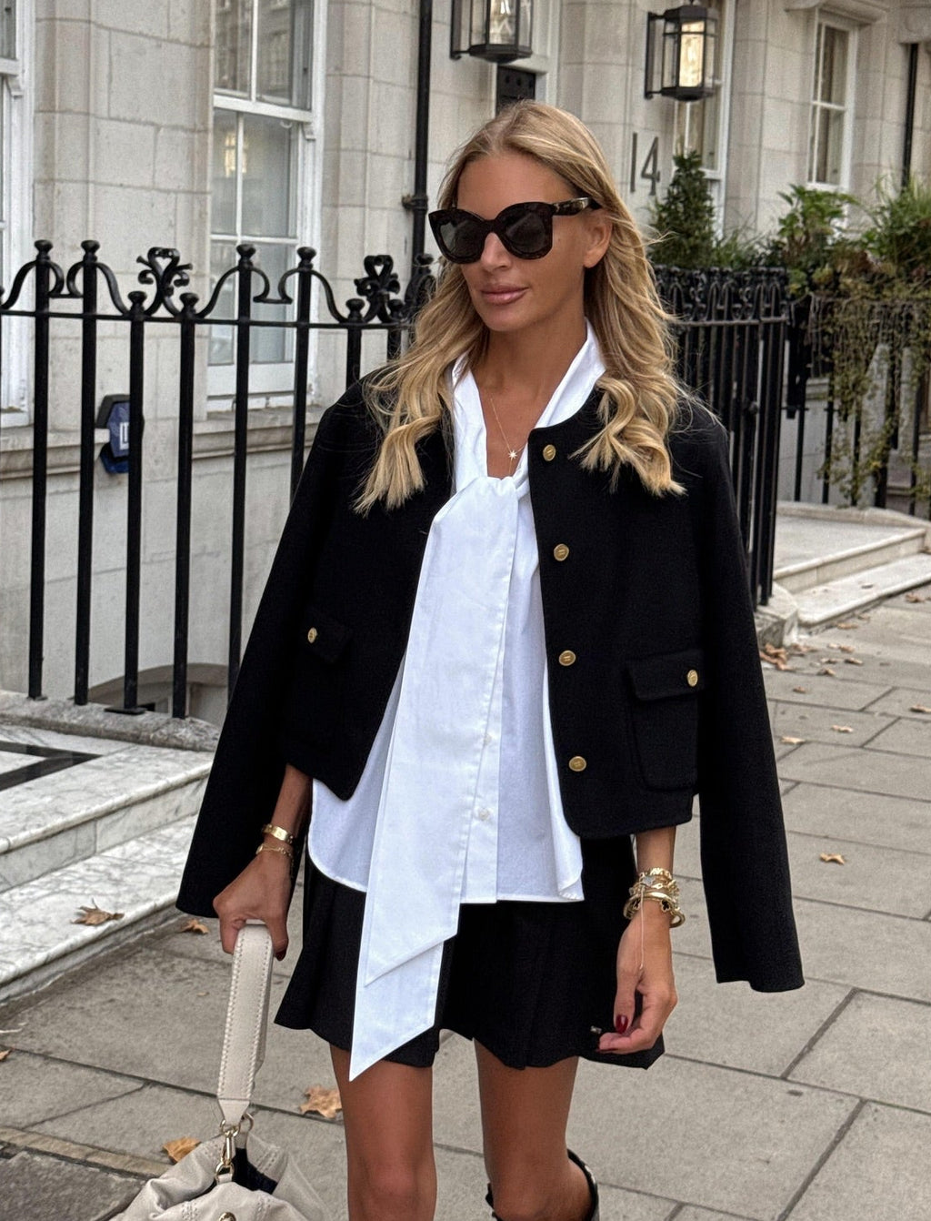 Tommy Hilfiger Black Double-faced Wool Blend Jacket UK 6