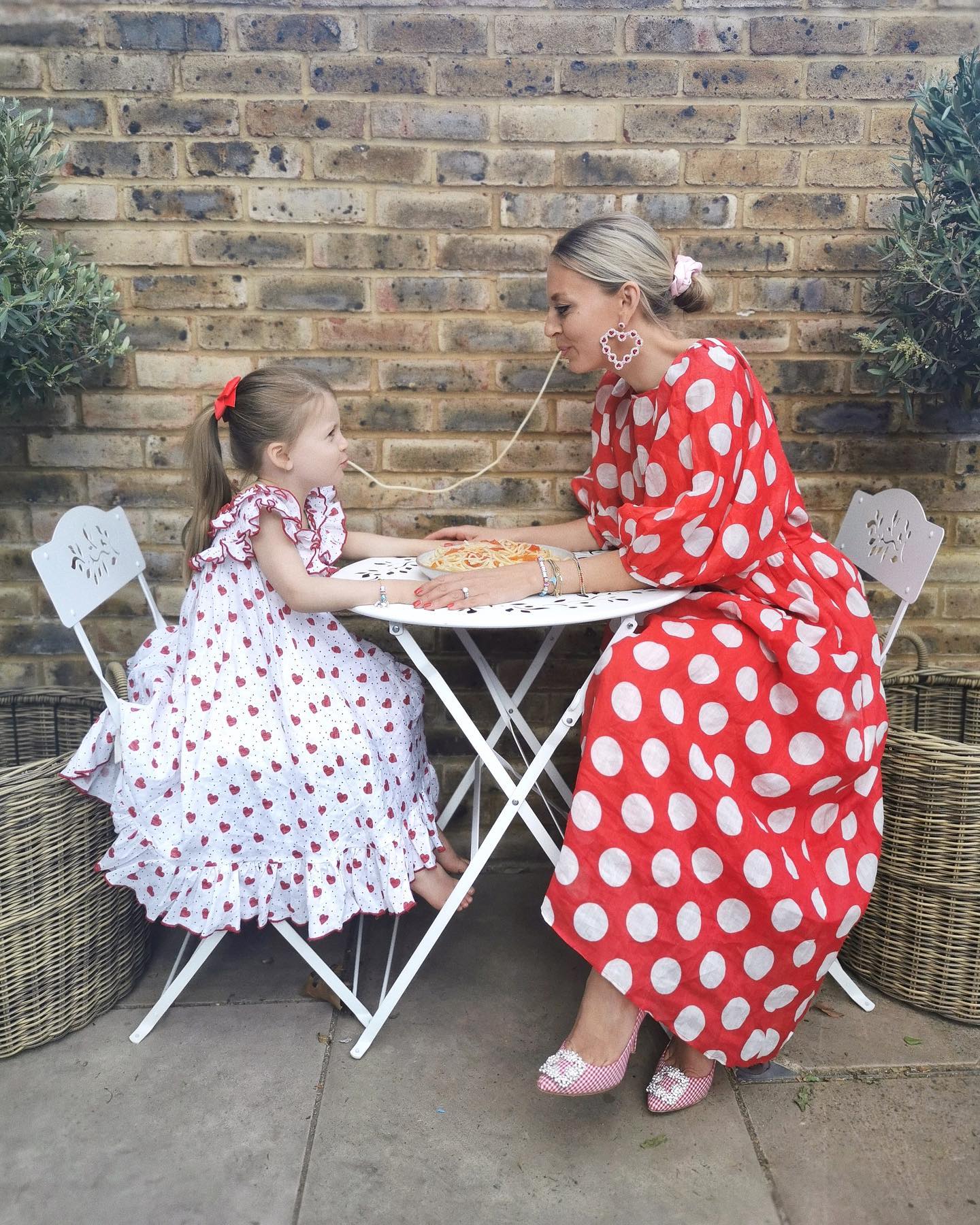 GUL HURGEL White 100% Linen Heart Print Dress 2 - 3 Years