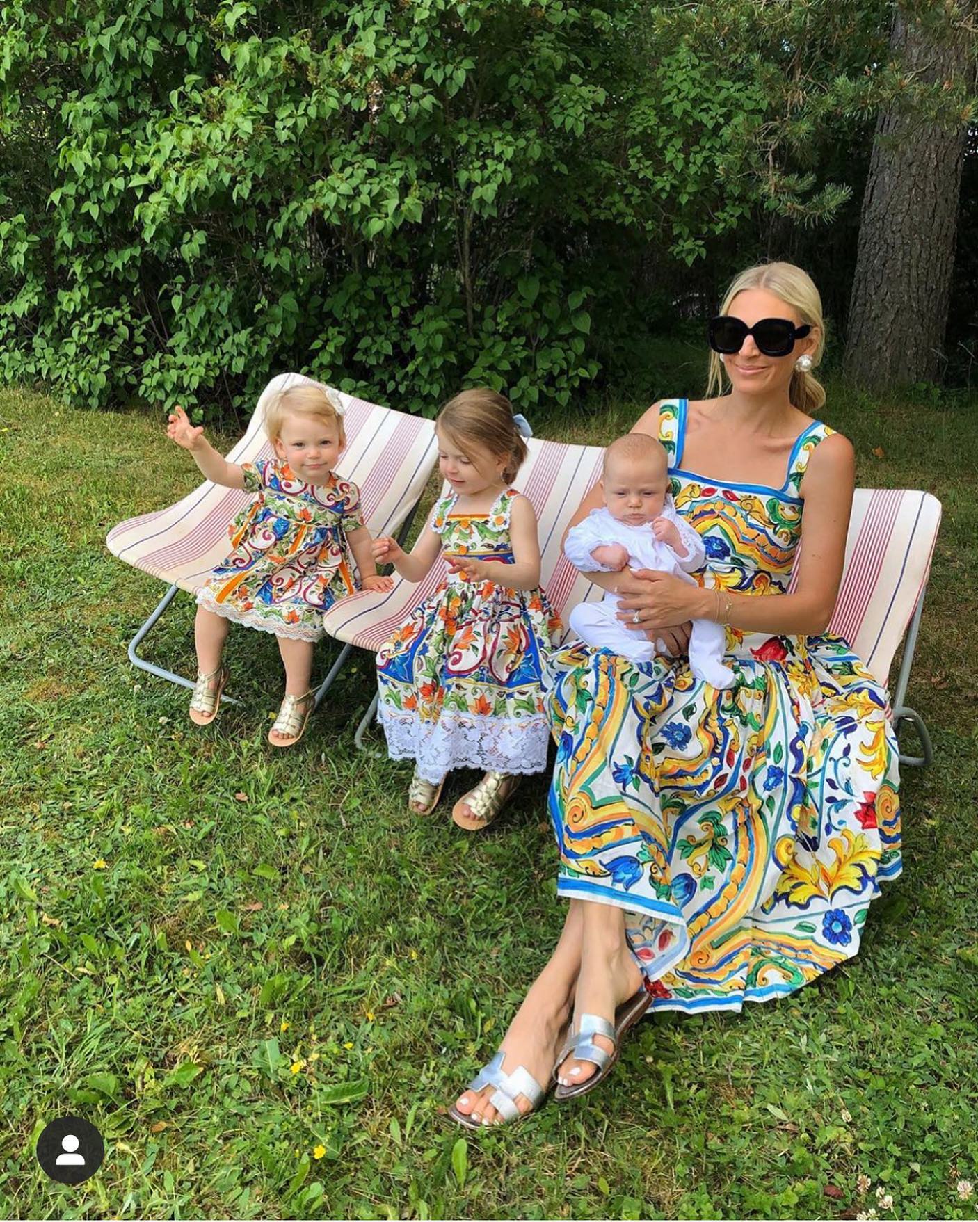 DOLCE & GABBANA Multicoloured Majolica Print Lace Hem Dress With Bloomers 9-12 Months