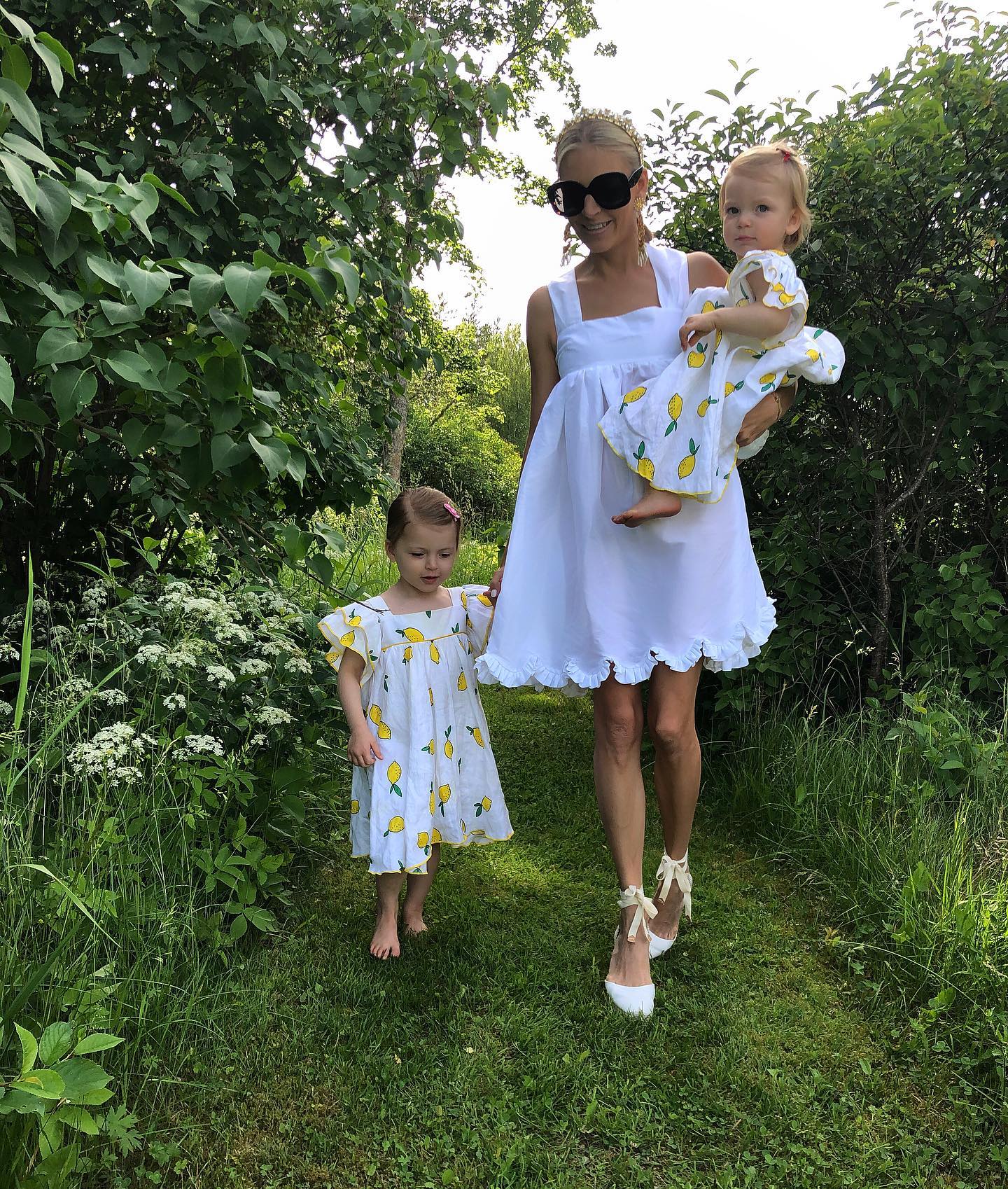 GUL HURGEL White 100% Linen Lemon Print Dress 2 - 3 Years