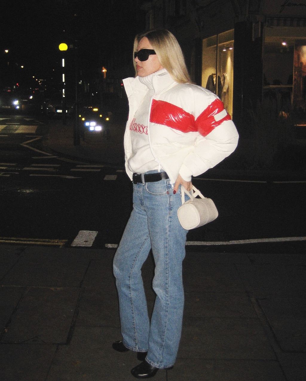 ELLESSE Beurane Winter Jacket - Ivory / Red UK 12