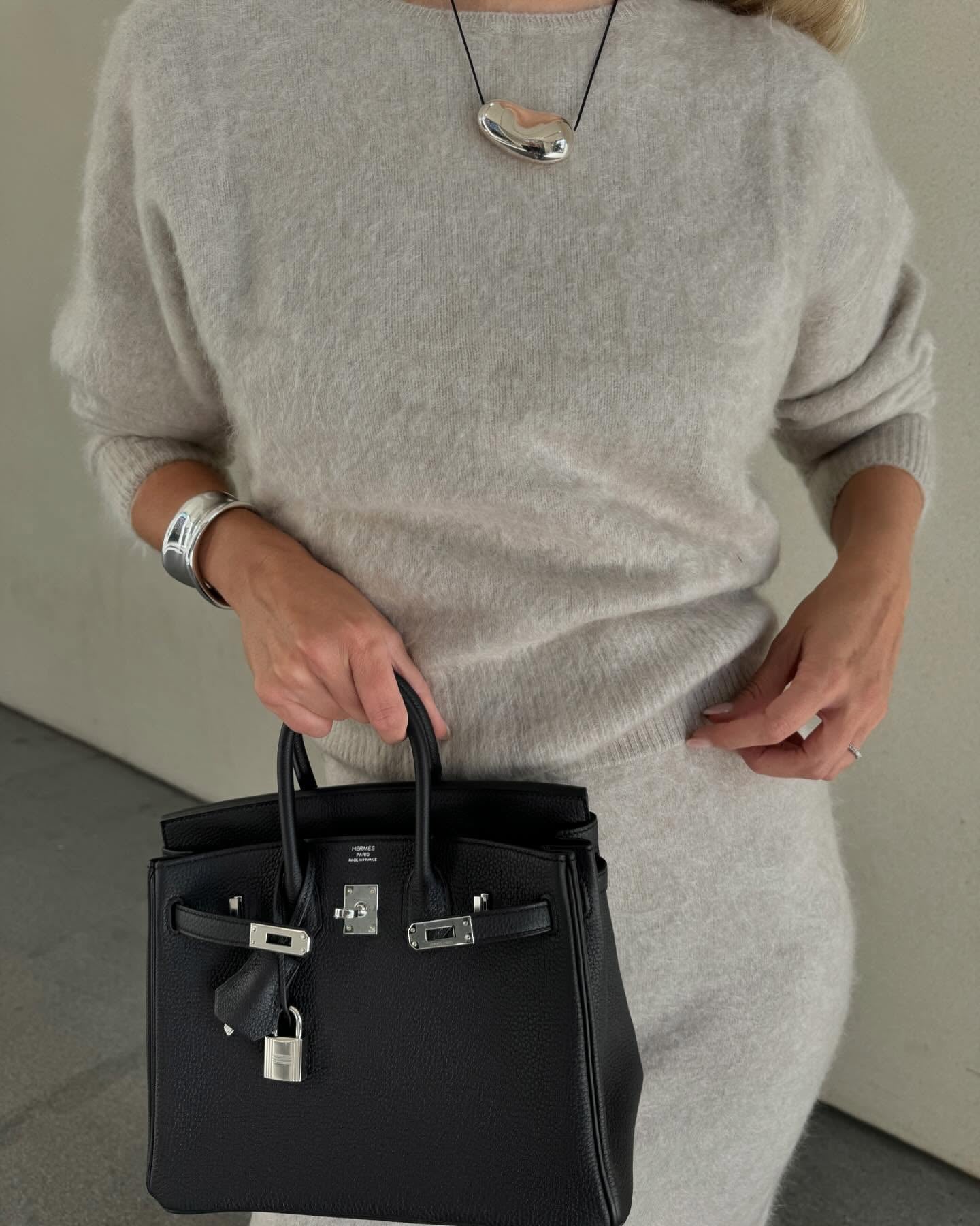 almada label Beige 2-piece 100% Cashmere Brushed Cashmere Jumper And Maxi Skirt Set UK M