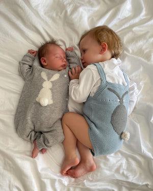 Stella McCartney Blue Knitted Baby Bunny Tail Romper 18 Months 12-18 Months