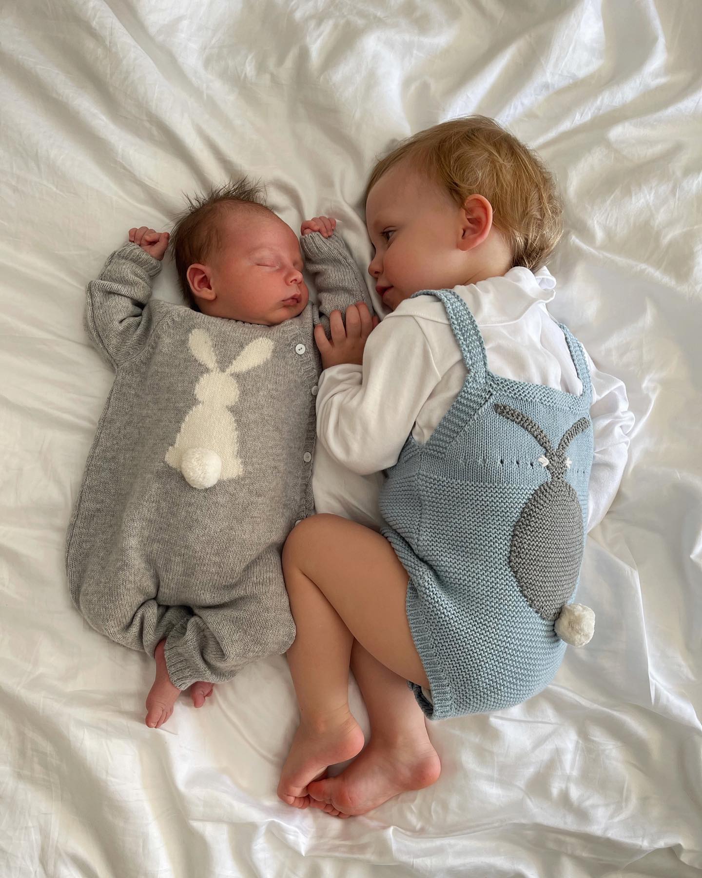 Stella McCartney Blue Knitted Baby Bunny Tail Romper 18 Months 12-18 Months