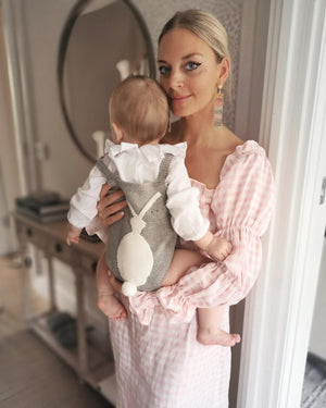 Stella McCartney Grey Knitted Baby Bunny Tail Romper 1 Year