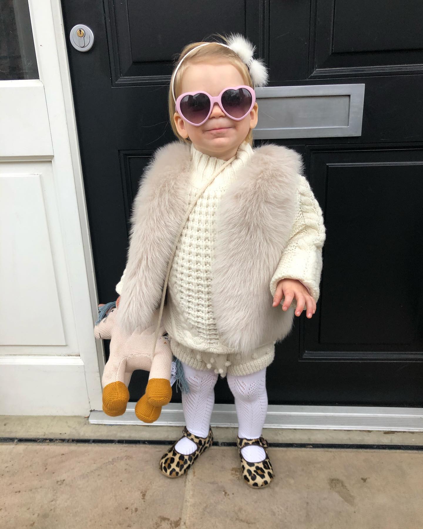 Belle Enfant Luxury Grey Shearling / Leather Reversible Gilet 18mths - 3Years One Size