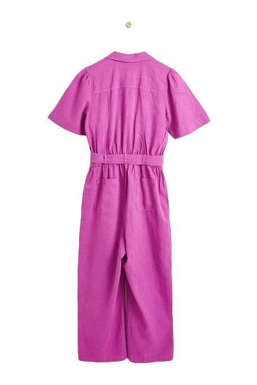 Oliver Bonas Purple Linen/viscose Blend Jumpsuit UK 6