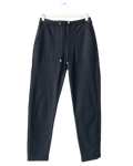 Massimo Dutti  Black premium twill tapered drawstring Trousers UK XS