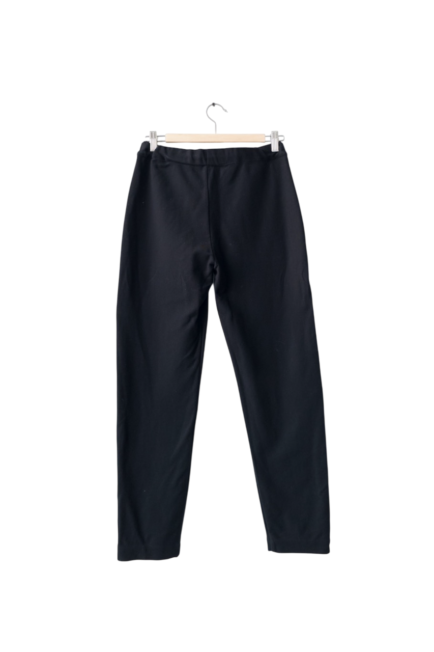 Massimo Dutti  Black premium twill tapered drawstring Trousers UK XS