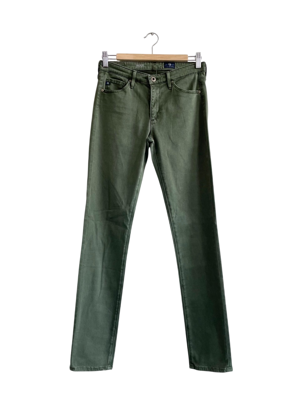 AG Adriano Goldschmied Green E3c4 Prima Cigarette-leg Stretch-denim Jeans W26