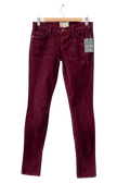 Current/Elliott Red Burgundy Corduroy Skinny Jeans UK 10