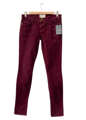 Current/Elliott Red Burgundy Corduroy Skinny Jeans UK 10