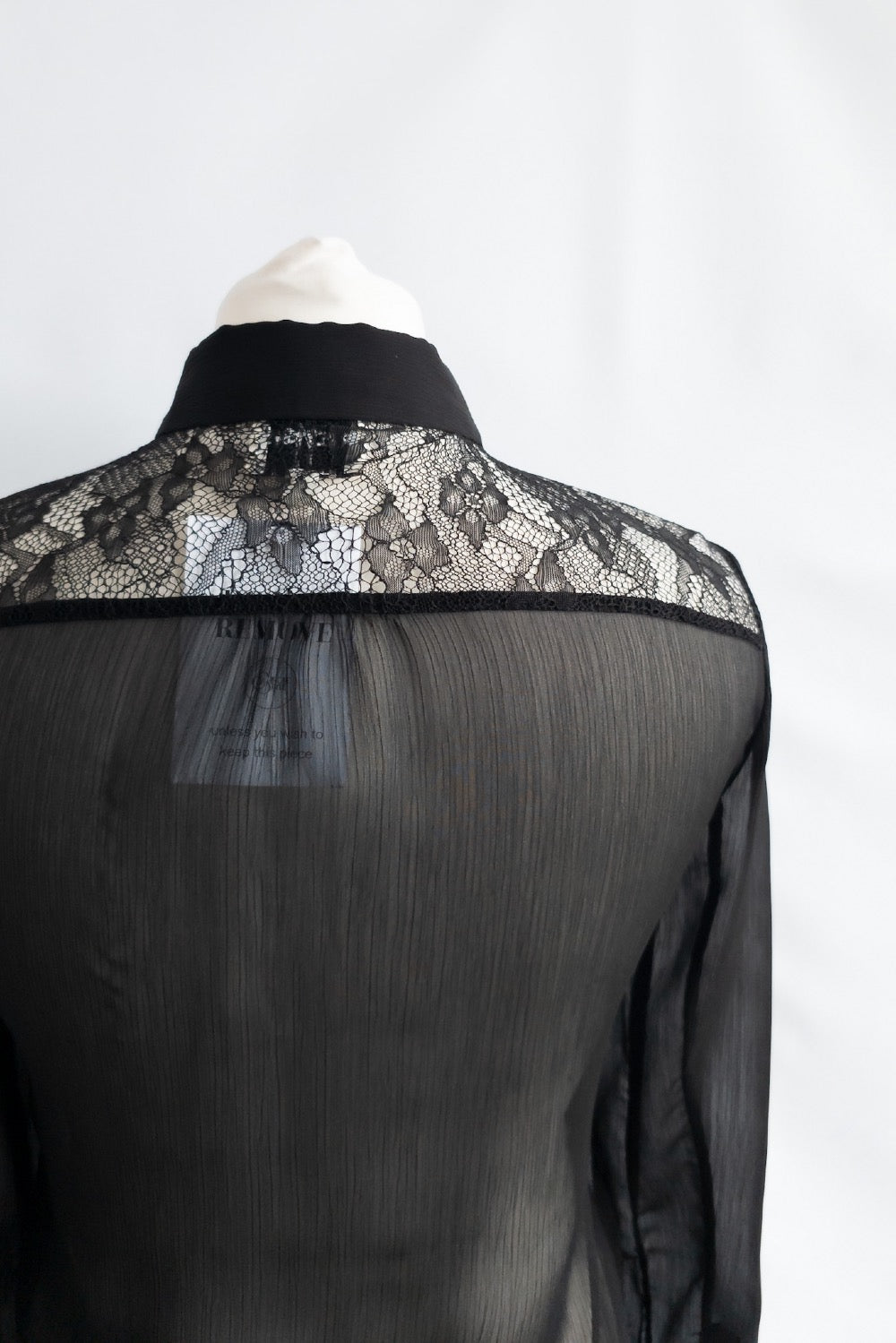 REISS Black Pierre Lace Shirt UK 6