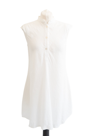 Giorgio Armani White Linen Sleeveless Tunic Top It42 UK 10